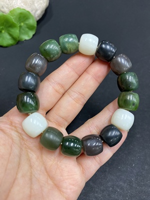 H33902799 Hetian Jade Bracelet, Approx. 12.5mm, Total Weight Approx. 66.5g