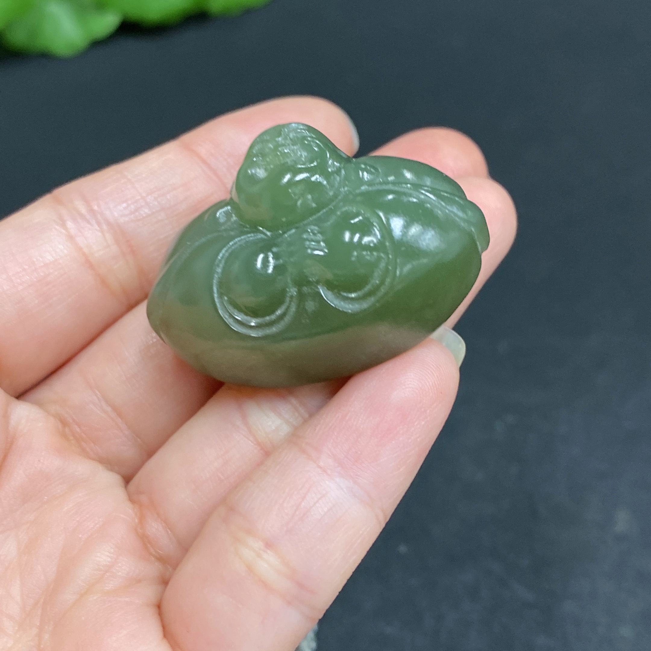 H34036109 Hetian Jade Pendant - Buddha Figure (Total Weight, Including Rope: 32.3g)