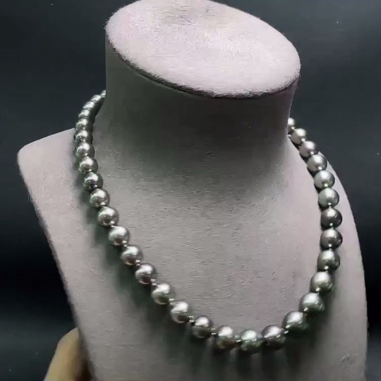 C33854808 Seawater pearl necklace, total weight approx. 67.50g, size about 9.3mm, gold content 58%