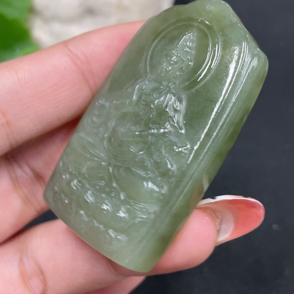 H35083923 Hetian Jade Pendant Guanyin Total Weight Approx. 37.8g