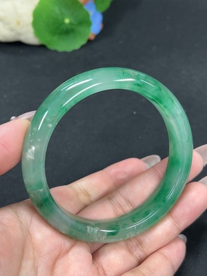 H41843726 非洲翠(独龙玉)正圈手镯 圈口61.4 货品总重约56.6g