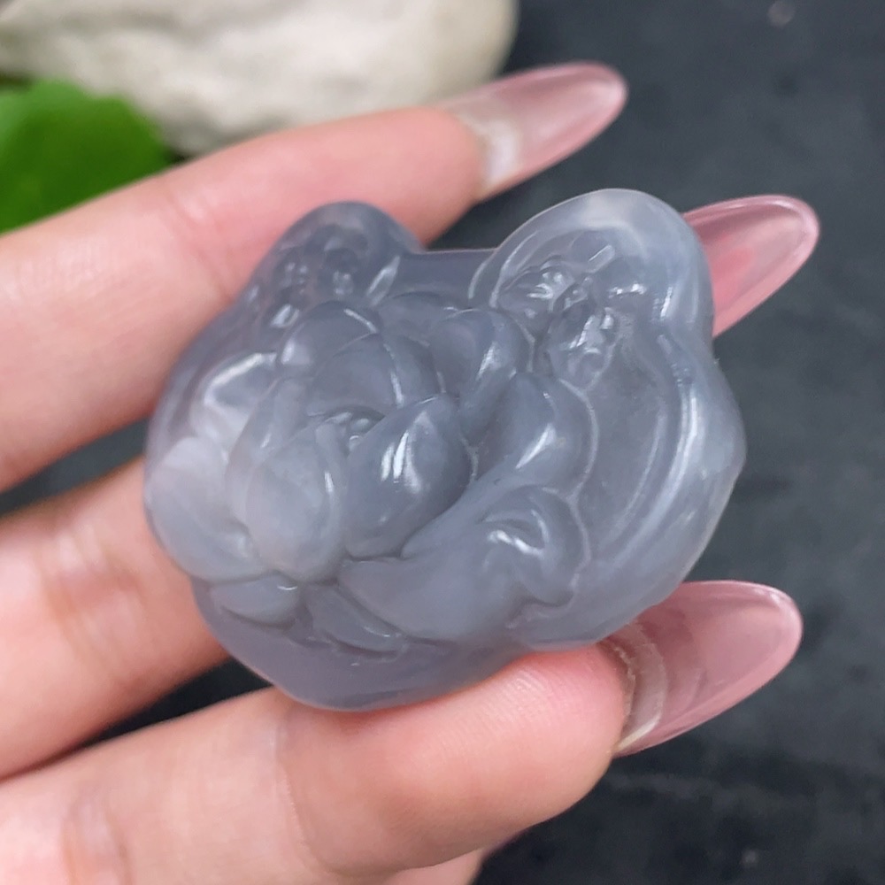 H33944532 Hetian Jade Pendant - Prosperity in Full Bloom (Total weight: approx. 22.2g)