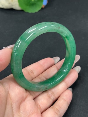H41843743 非洲翠(独龙玉)正圈手镯 圈口59.8 货品总重约51.9g