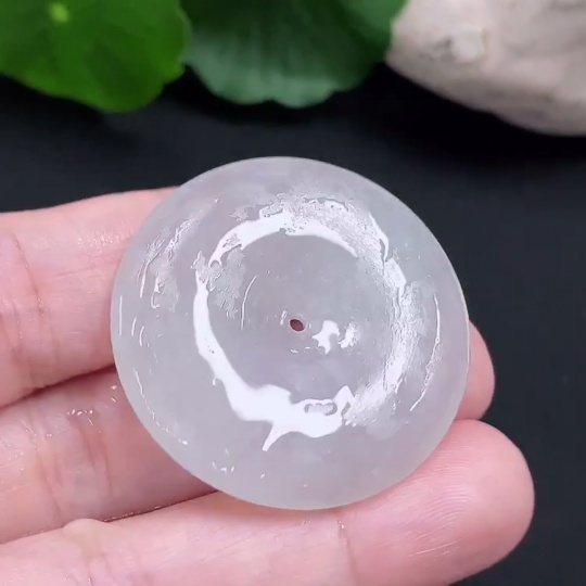 F30486129 Jadeite Rough Unpolished Peace Pendant, Total Weight Approx. 13.8g