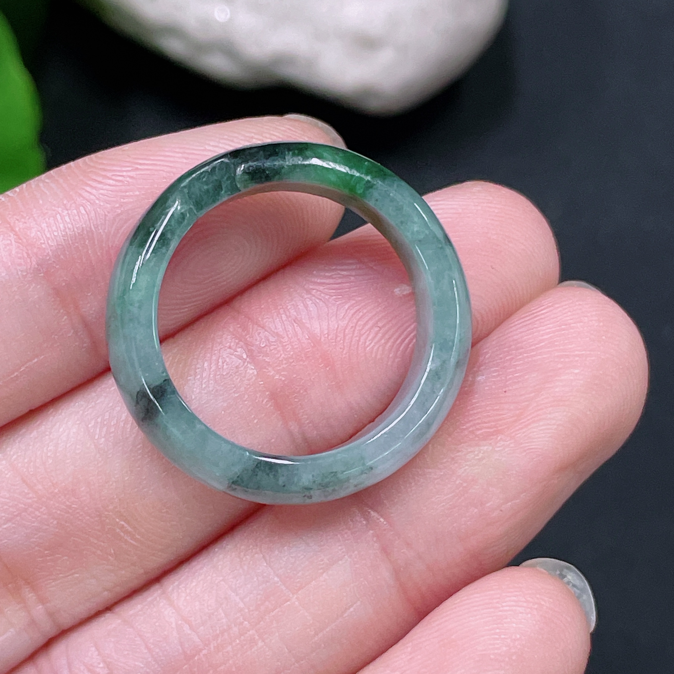 F33919961 Jadeite Ring Total Weight Approx. 3.5g With Other Mineral Components Size 17