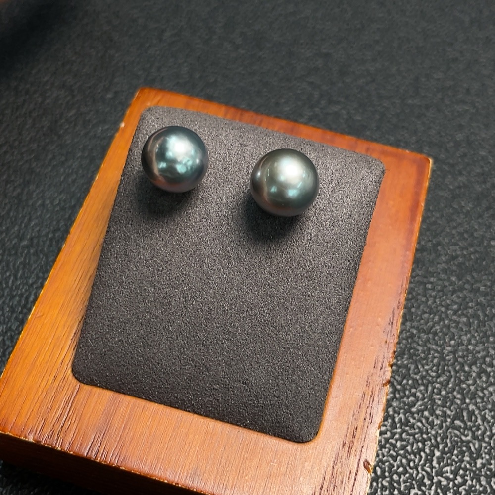 C28276277 Seawater pearl stud earrings, non-gold setting, approx. 9mm, total weight approx. 2.39g