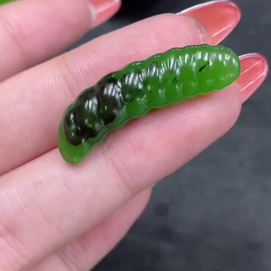 H34961190 Hetian Jade Jasper Pendant Silkworm Larva Total Weight About 3.7g