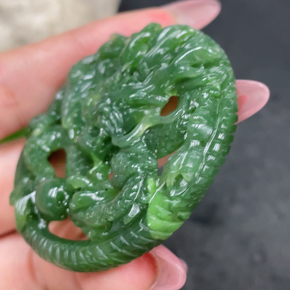 H33845940 Hetian Jade Pendant - Dragon Plaque, Total Weight Approx. 26.7g