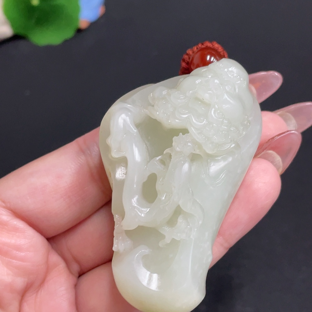 H27062330 Hetian Jade Pendant - Bodhidharma