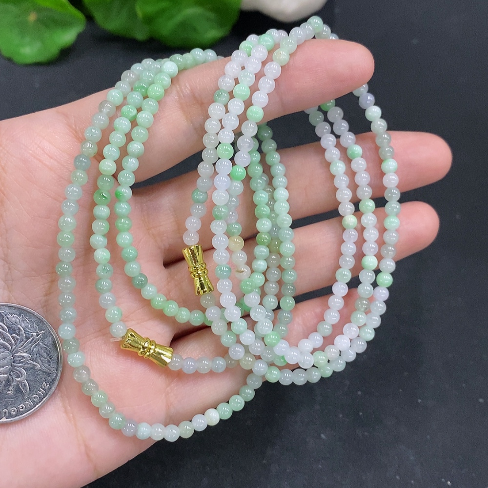 F34000267 Jadeite Bead Necklace Non-Gold Sell as a Lot