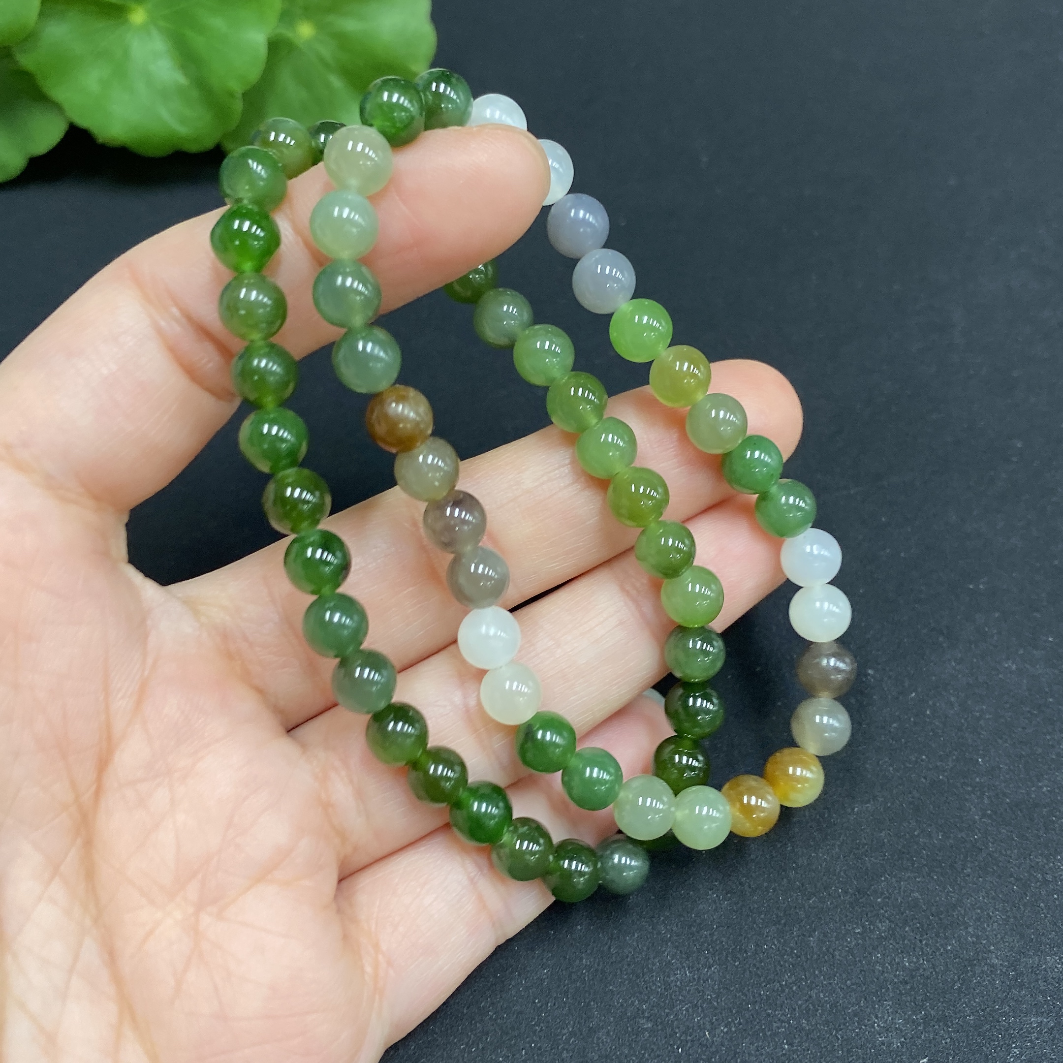 H34986204 Hetian Jade Bead Necklace, Approx. 5.4mm, Total Weight Approx. 19.9g
