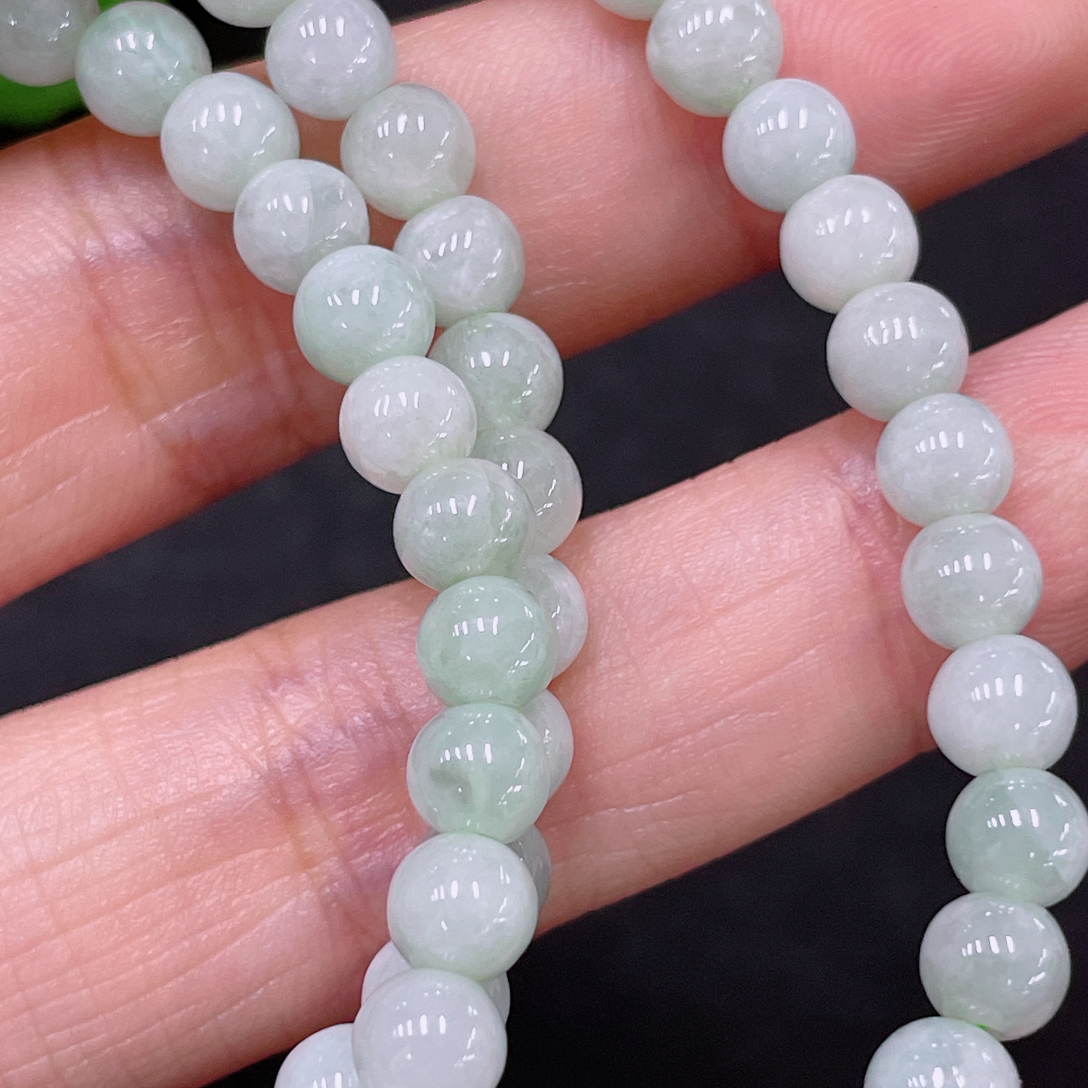F32780237 Jadeite Bead Necklace Non-Gold Total Weight Approx. 29.14g Size About 5.6mm