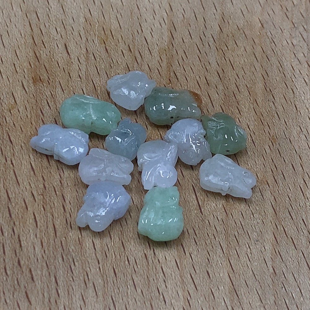 F34028224 Jadeite Inlaid Pieces Sell as a Lot Yellow Part Color Origin Undetermined Unpolished