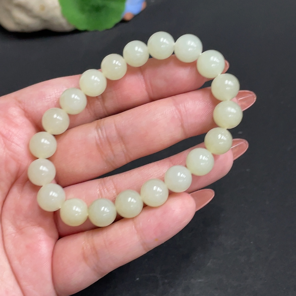 H34973139 Hetian Jade Bracelet, Approx. 9.3mm, Total Weight Approx. 25.9g