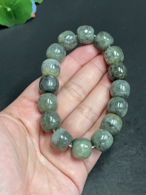 H29398616 Hetian Jade Bracelet, Approx. 13.6 mm Beads, Total Weight Approx. 74.2g