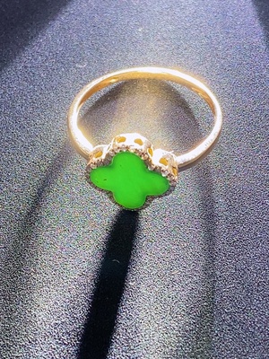 F26005485 Jadeite Inlaid Ring 18k Total Weight Approx.1.4g Size12