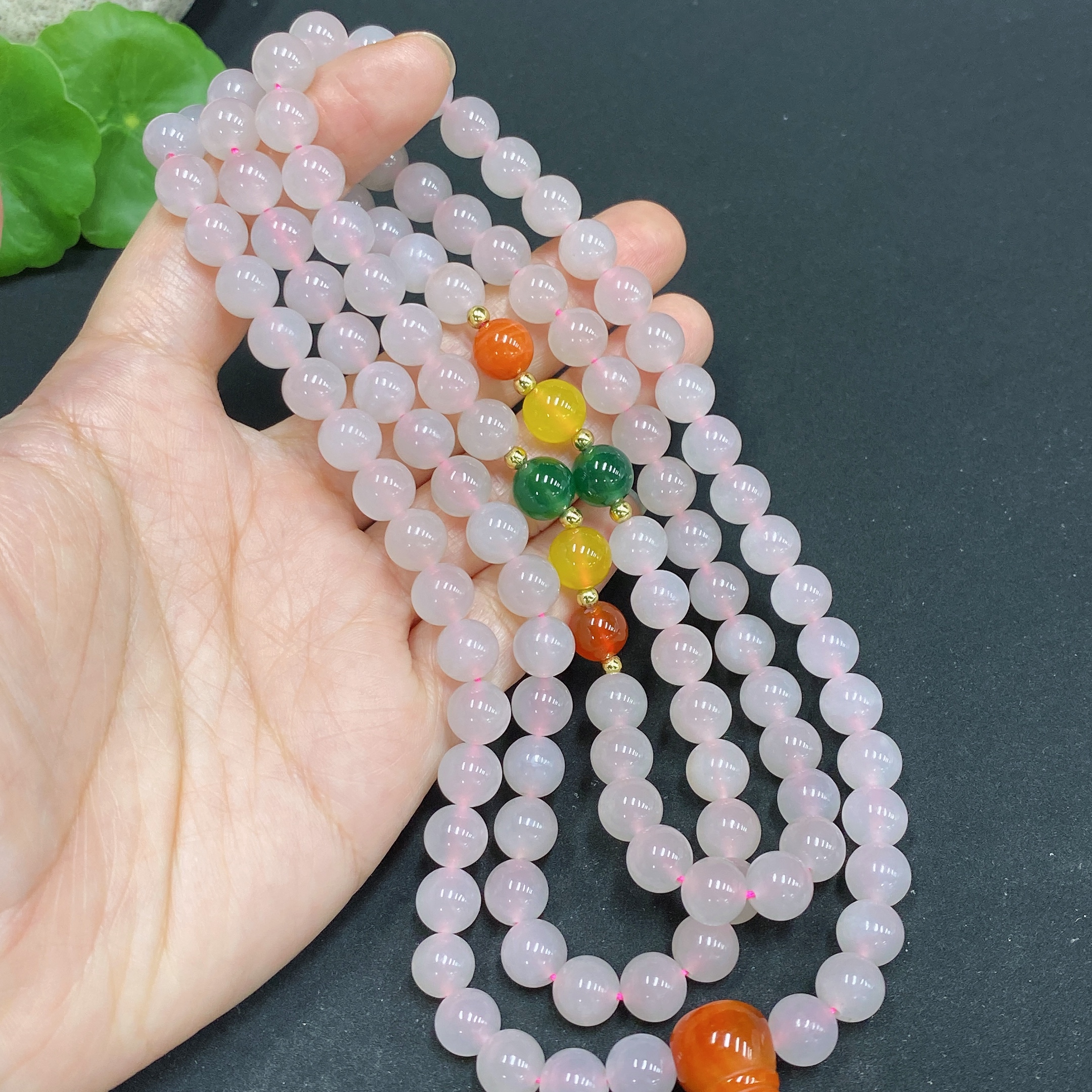H34015554 Hetian Jade Bead Necklace, Approx. 7.6mm, Non-Gold-Inlaid, Total Weight Approx. 93.5g, Accessories Not Hetian Jade