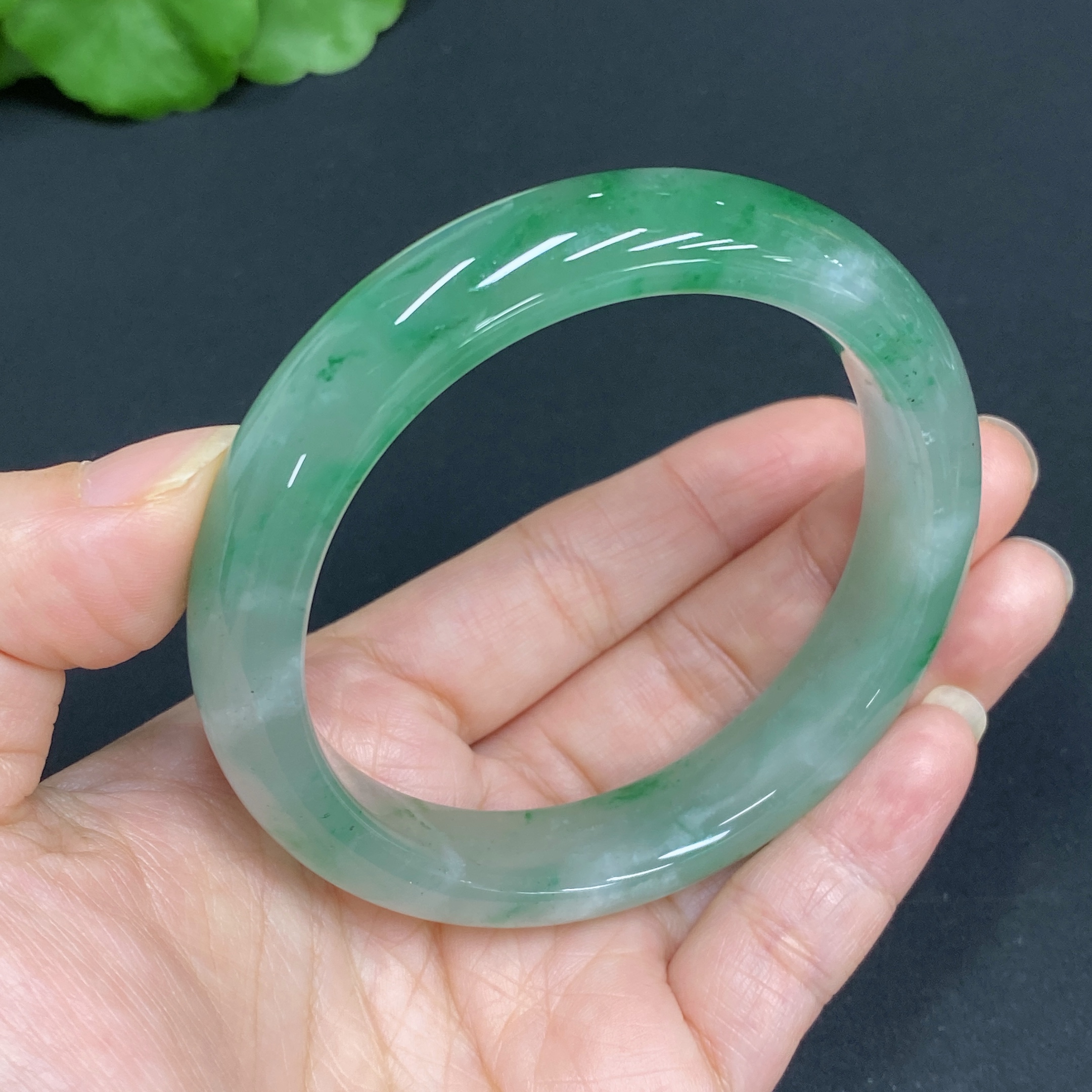 H34015511 African Emerald (Dulong Jade) Regular Circle Bracelet