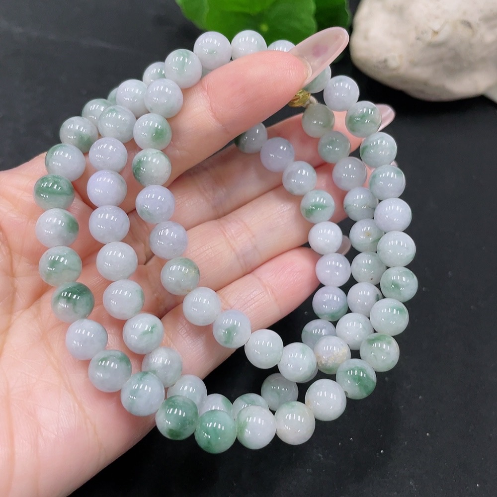 F34068026 Jadeite Beaded Necklace approx. 7.8mm Total Weight approx. 70.2g (Non-Gold-Inlaid)