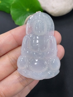 F41906590 翡翠挂件观音 货品总约重 含绳18.8g