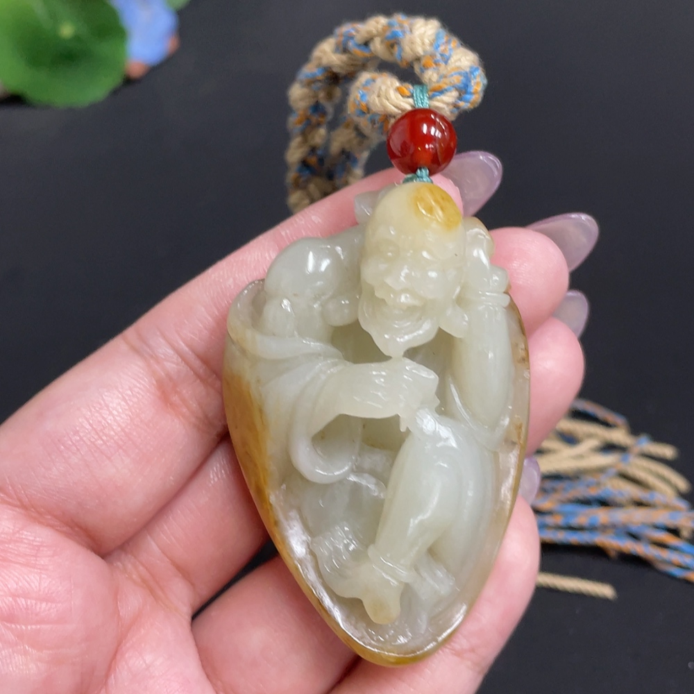 H33863328 Hetian Jade Pendant - Arhat