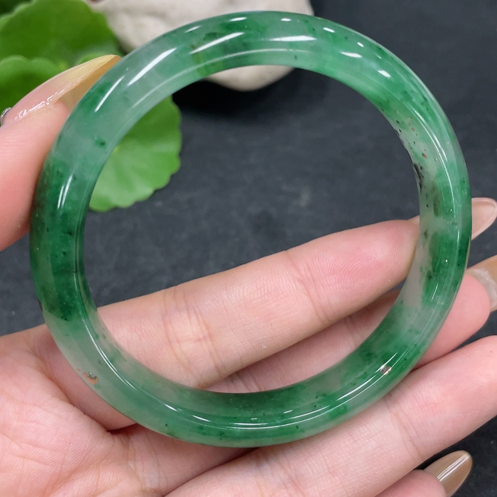 H32751918 African Emerald (Dulong Jade) Round Bracelet Size 55.2 Total Weight Approx. 36.1g