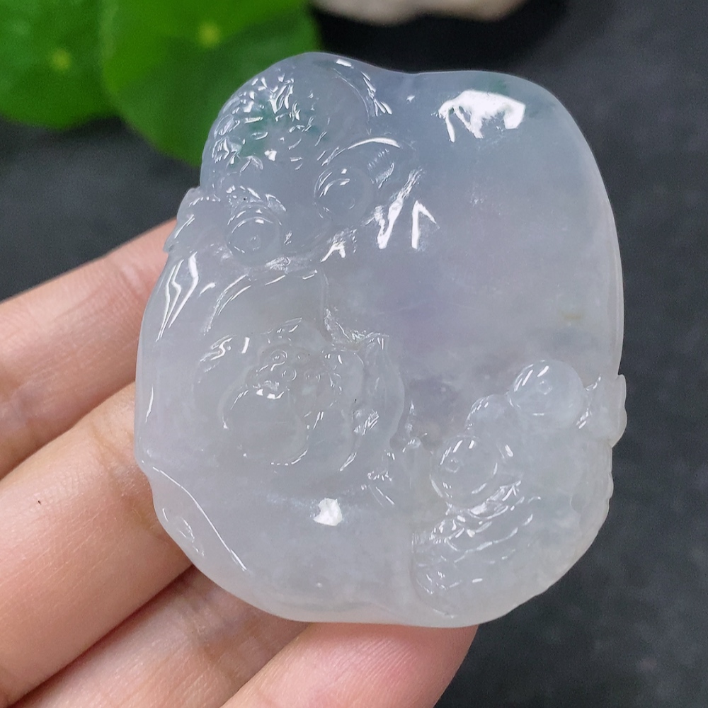 F32799399 Jadeite Pendant "Abundance Year after Year" Approx. 28.49g