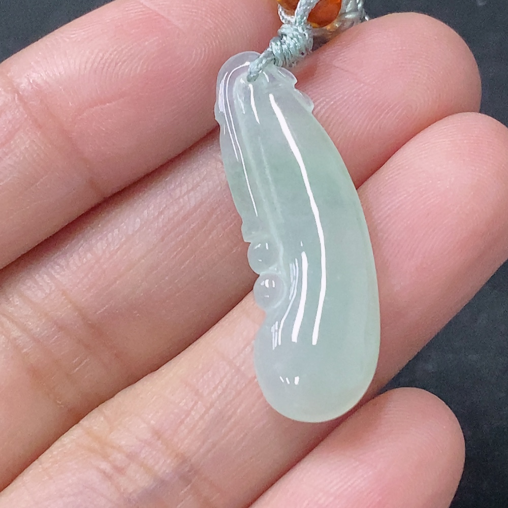 F31692150 Jadeite Pendant Fu Gua, Total Weight Approx. 3.74g (including rope)