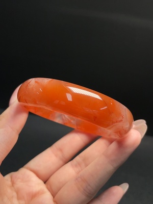 C34041449 South Red Agate Bracelet with Visible Organic Matter, Total Weight Approx. 48g, Size 57.6