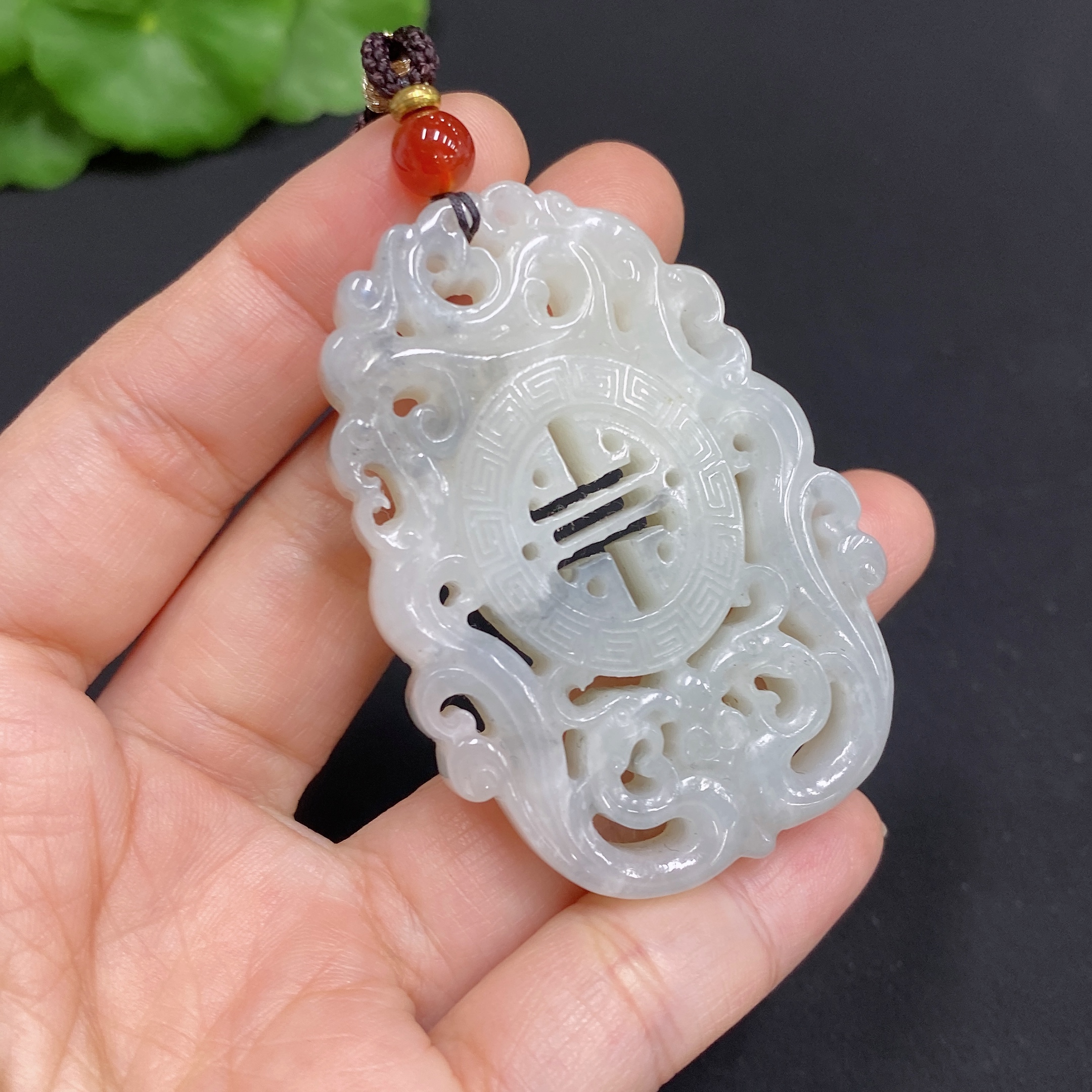 H34985297 Hetian Jade Pendant Antique Plaque Total Weight (incl. string) 32.8g