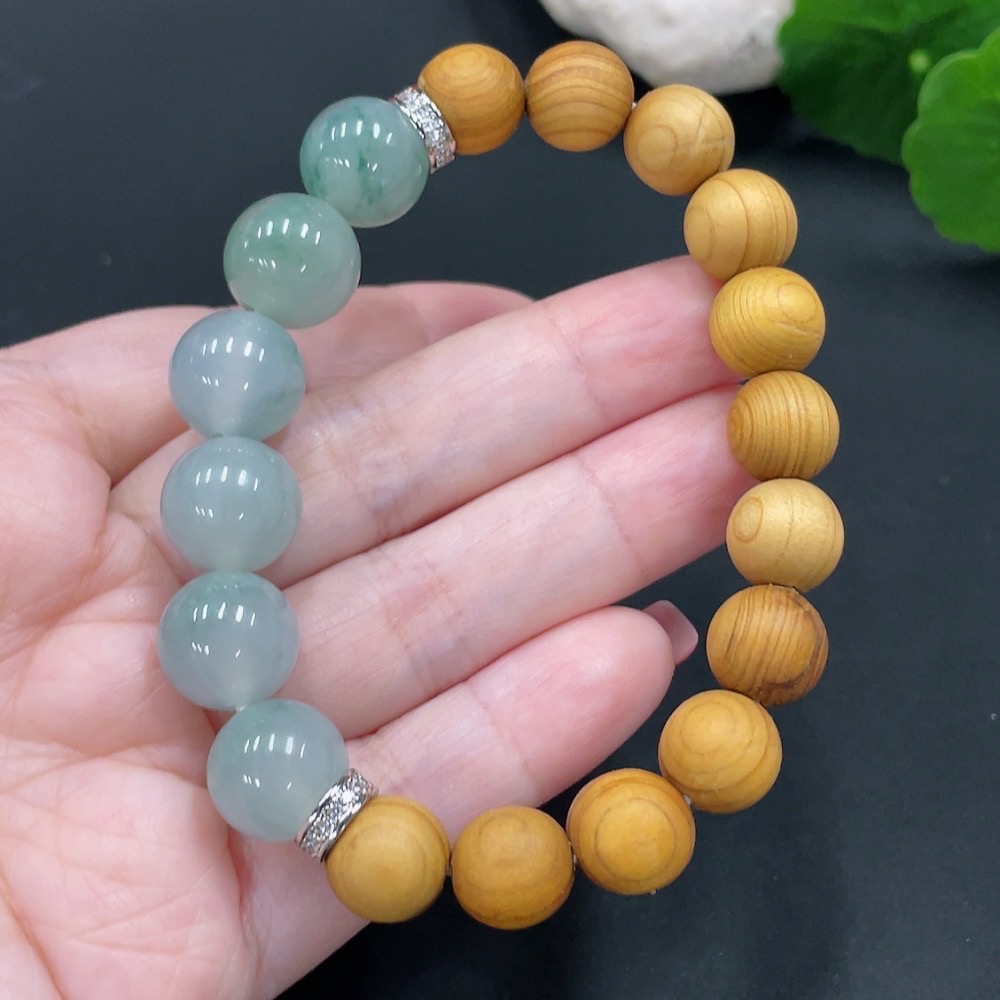 F25857897 Jadeite Beads Bracelet approx.12.2mm total weight approx.24.13g