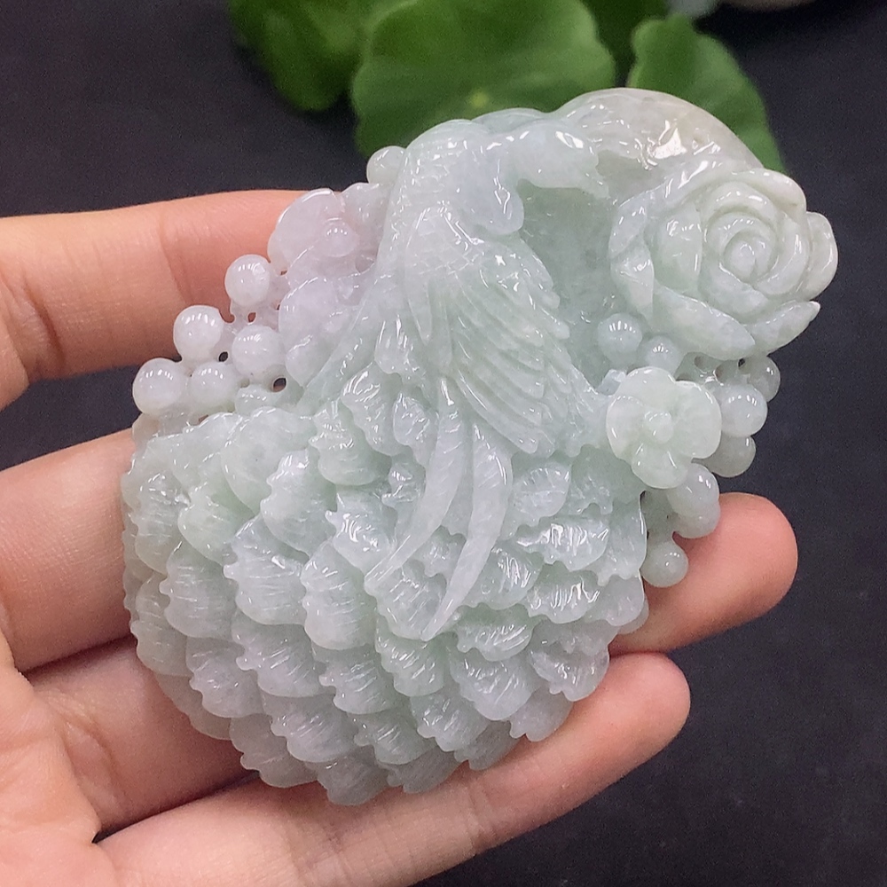 F30514576 Jadeite Phoenix Pendant, Total Weight Approx. 75.46g