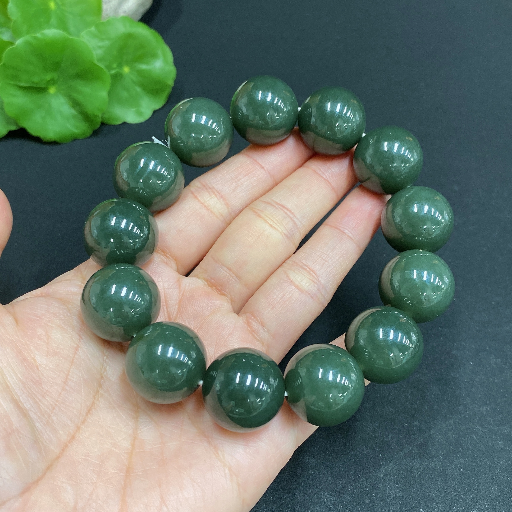 H32703033 Hetian Jade Bracelet Approx. 17.7mm Total Weight Approx. 117.1g
