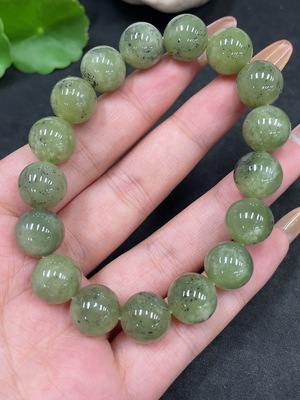 H32822814 Hetian Jade Bracelet, Approx. 11.7mm Beads, Total Weight About 44.7g
