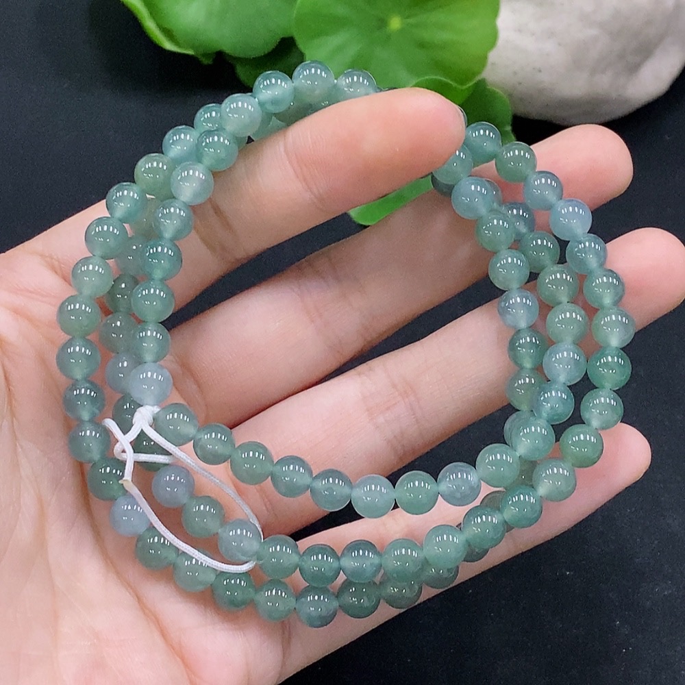 F31630563 Jadeite Beaded Necklace Approx. 5.6mm Beads Total Weight Approx. 35.63g