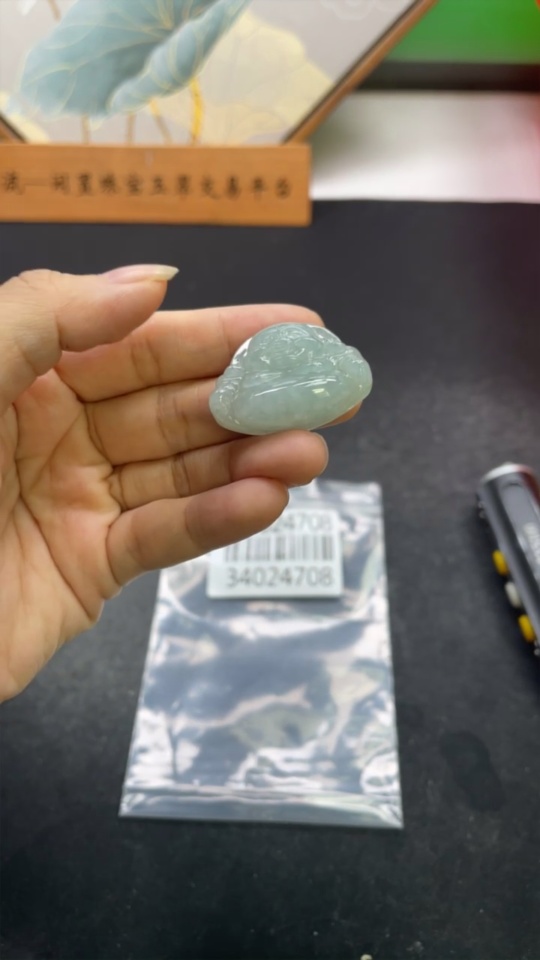F34024708 Jadeite Buddha Pendant Total Weight Approx. 15.57g