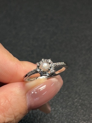 C34951575 Pearl Ring Adjustable Non-Gold Total Weight Approx.2.12g Stone Size Approx.3.2mm