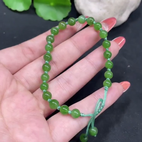 H35084192 Hetian Jade Jasper Bracelet Approx. 5.4mm Total Weight Approx. 7g