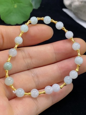 F31586670 Jadeite Bracelet Approx. 5.5mm Total Weight Approx. 5.06g 18k