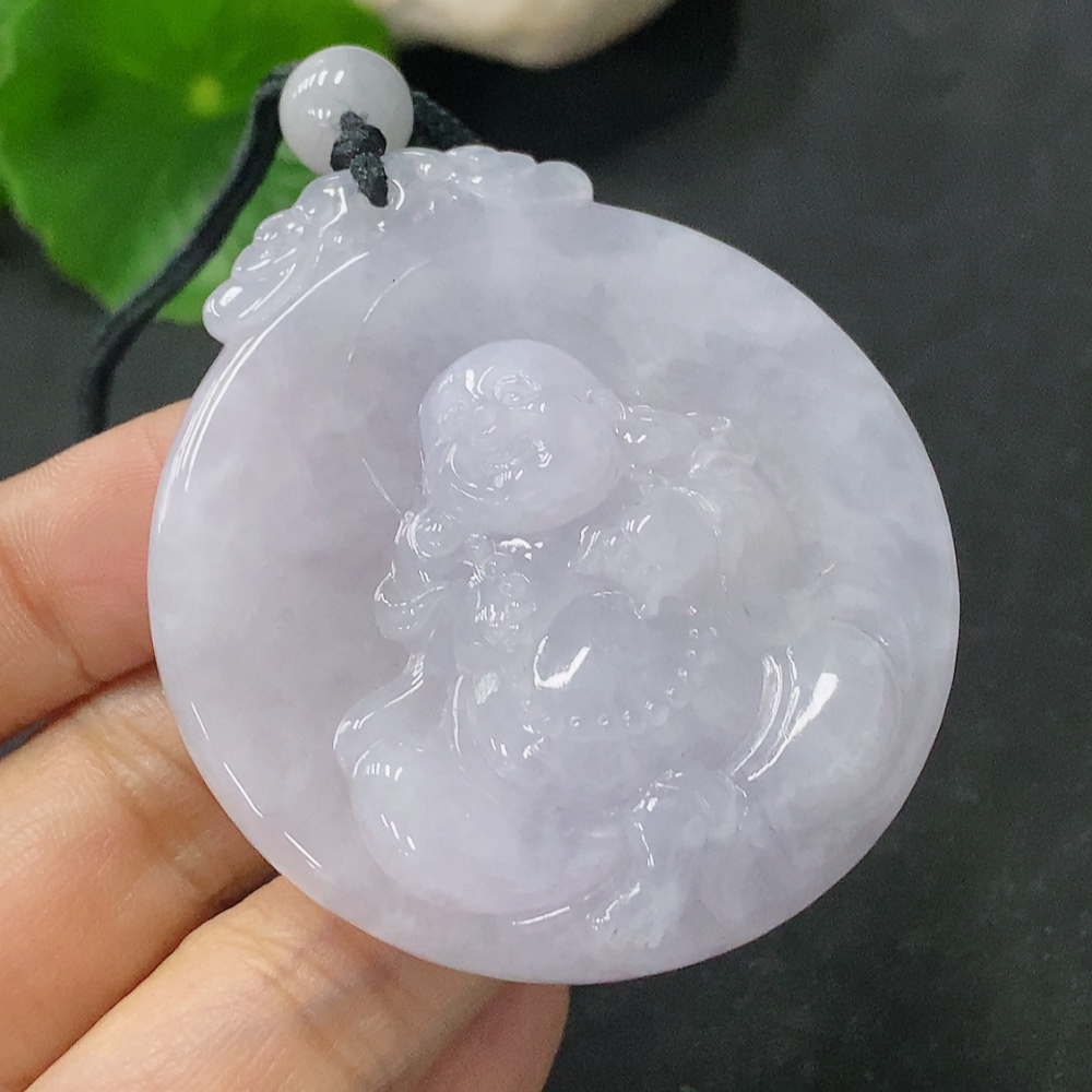 F35117563 Jadeite Buddha Pendant Total Weight Approx. 35.29g