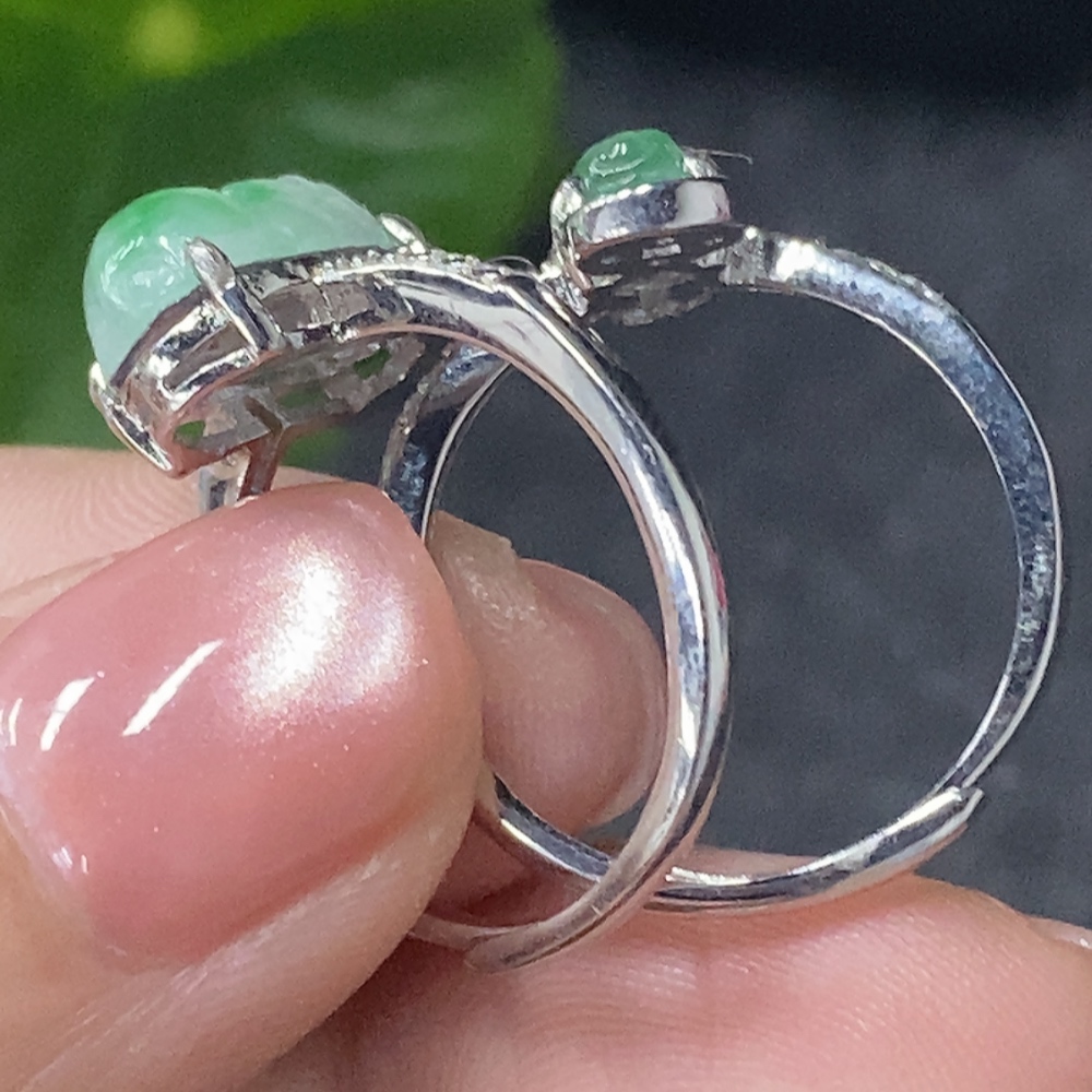 F34998256 Jadeite Inlaid Ring Sell as a Lot Non-Gold
