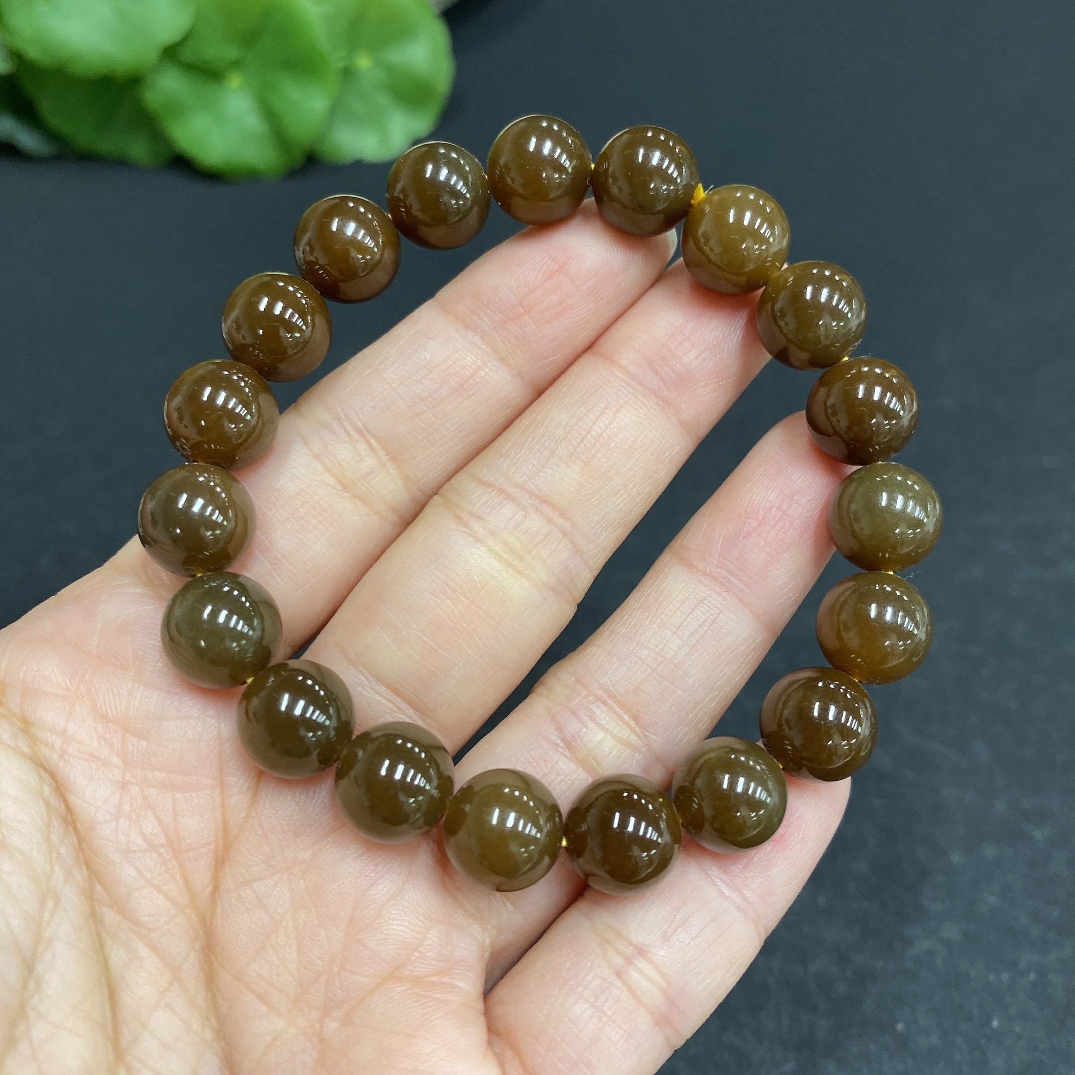 H33902730 Hetian Jade Bracelet Approx. 9.5mm Total Weight Approx. 26.8g