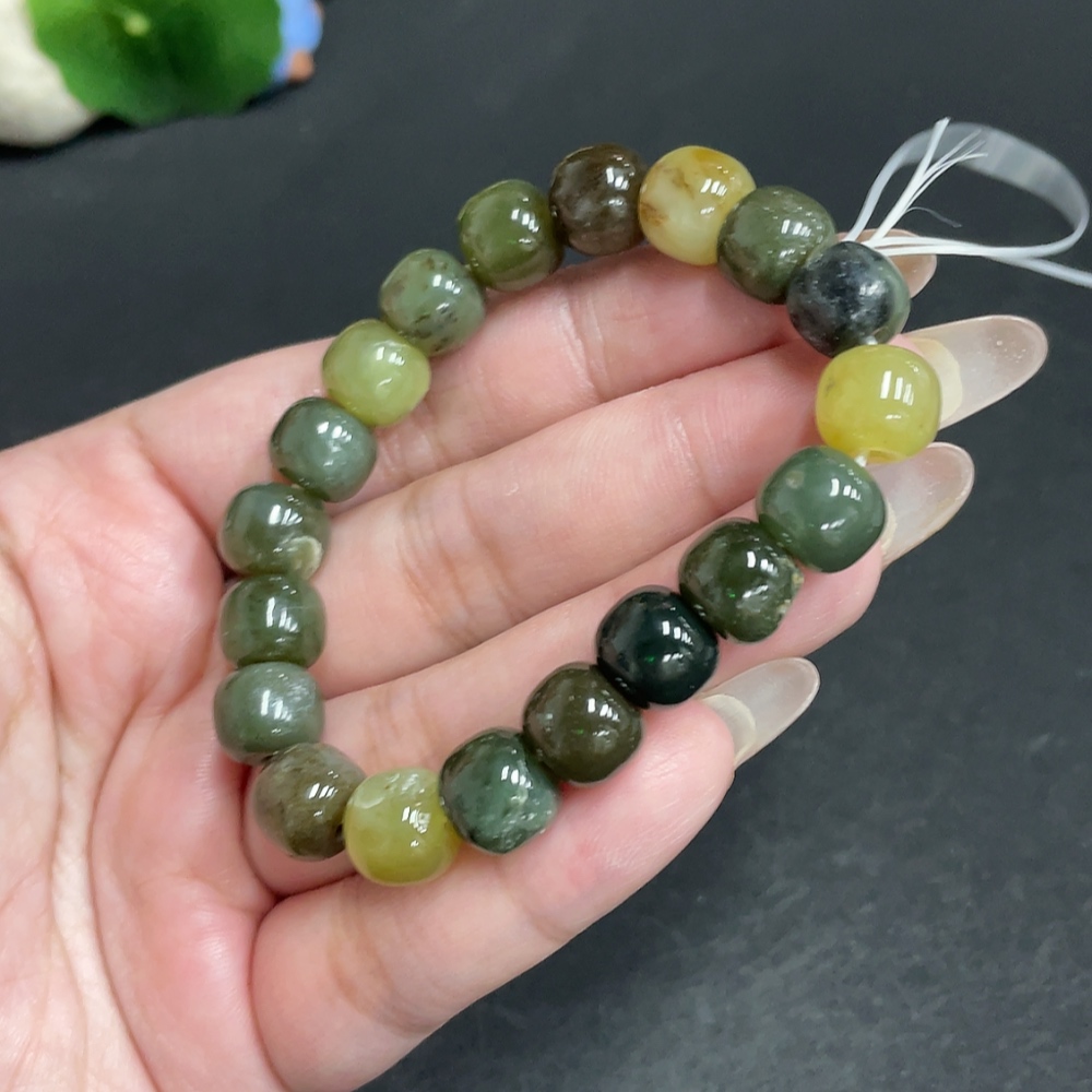H29379711 Hetian Jade Bracelet, Approx. 9.8 mm, Total Weight Approx. 30.3g
