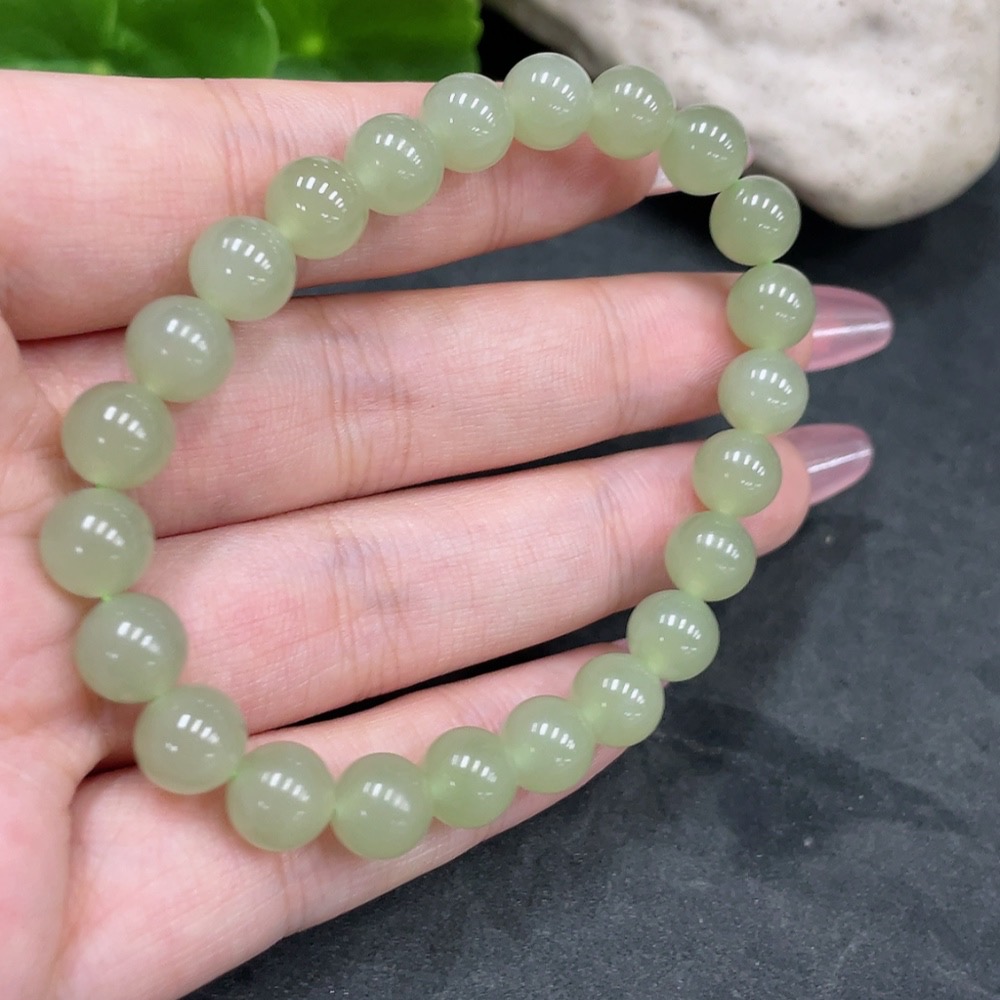 H33925680 Hetian Jade Bracelet approx. 7.7mm total weight approx. 17.3g