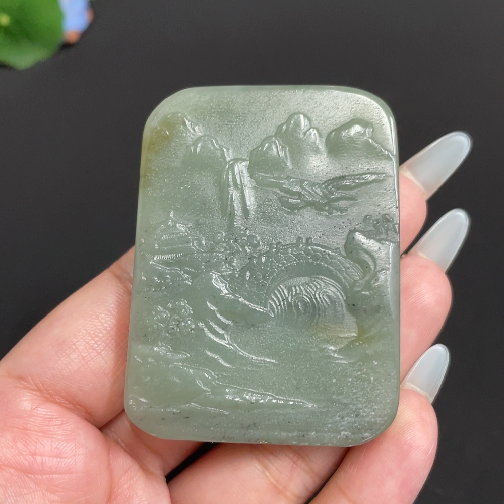 H31632829 Hetian Jade Pendant Landscape Total Weight Approx. 78.3g