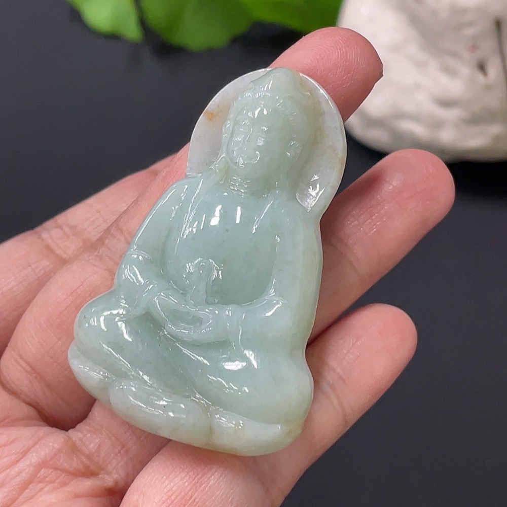 F30530084 Jadeite Guanyin Pendant Total Weight Approximately 27.89g