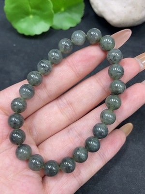 H32797822 Hetian Jade Bracelet, Approx. 8mm Beads, Total Weight Approx. 18.9g