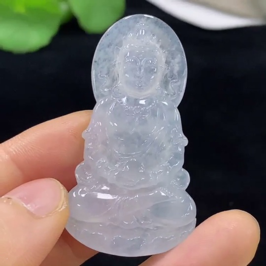F33929031 Jadeite Guanyin Pendant Total Weight Approximately 13.92g