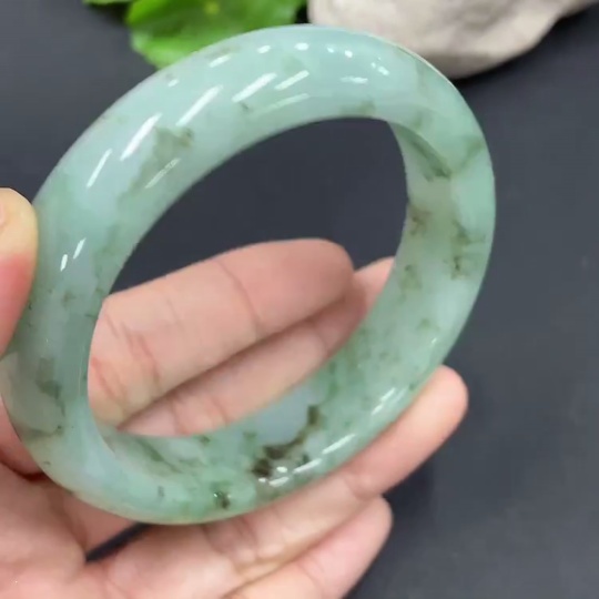 F20201599 Jadeite Round Bangle Size 58.3 Containing Other Mineral Components Total Weight 74.321g