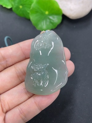 F41934594 翡翠挂件一路有你 货品总约重 含绳21.8g